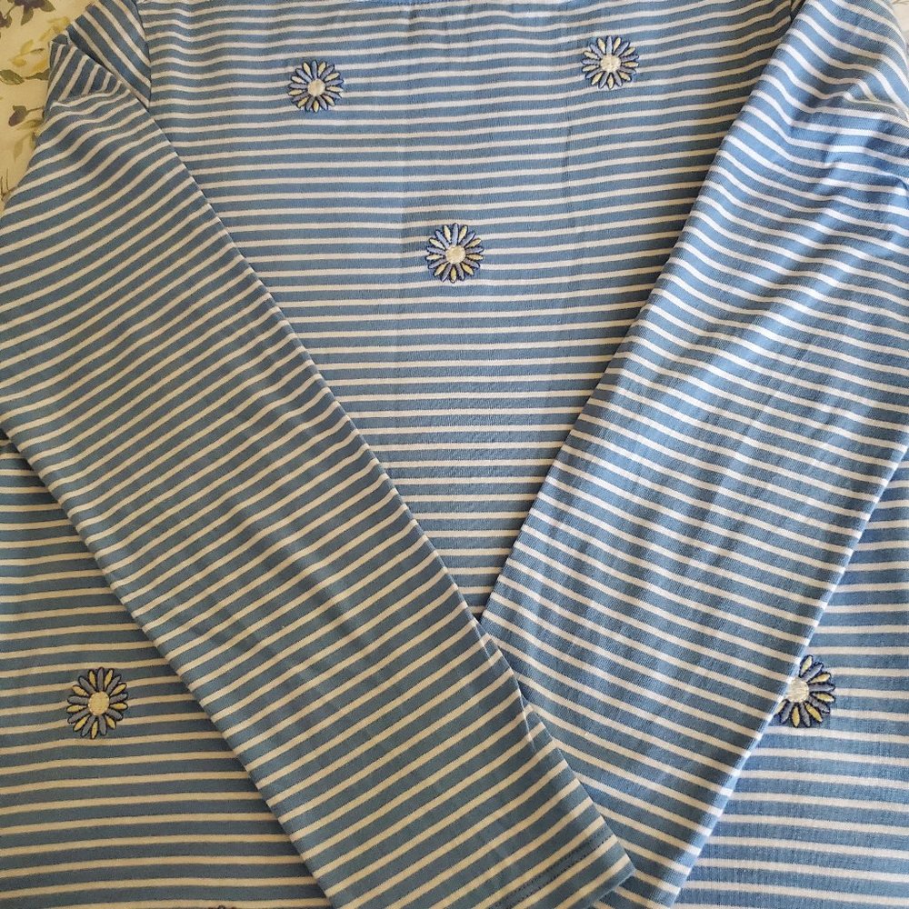 APPLESEED'S STRIPED TOP WITH EMBROIDERED DAISIES - Picture 3 of 7
